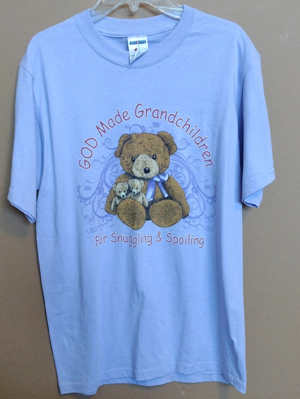 Jerzees Light Lilac Kids T-Shirt with Teddy Bear Graphic